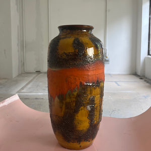 Vase 5071-38 Fat Lava orange braun von Carstens Keramik West Germany