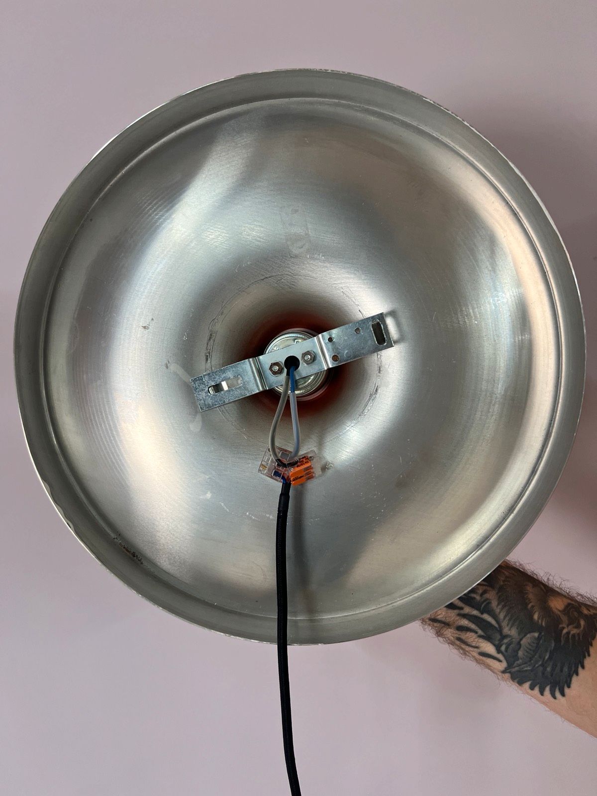 Wandlampe Diskus orange 33 cm von Charlotte Perriand für Honsel