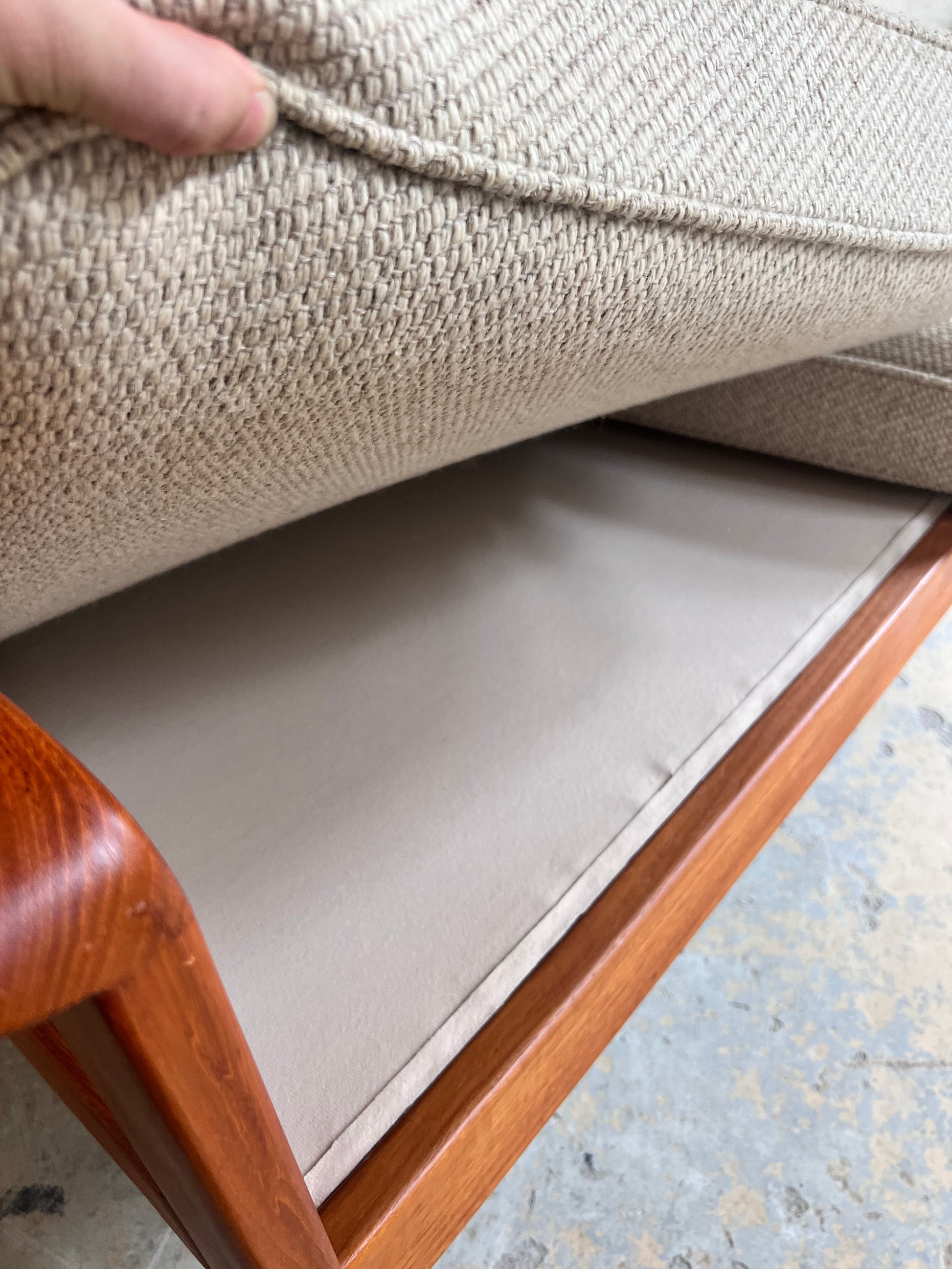 3-Sitzer Sofa Teak & Wolle aus Dänemark