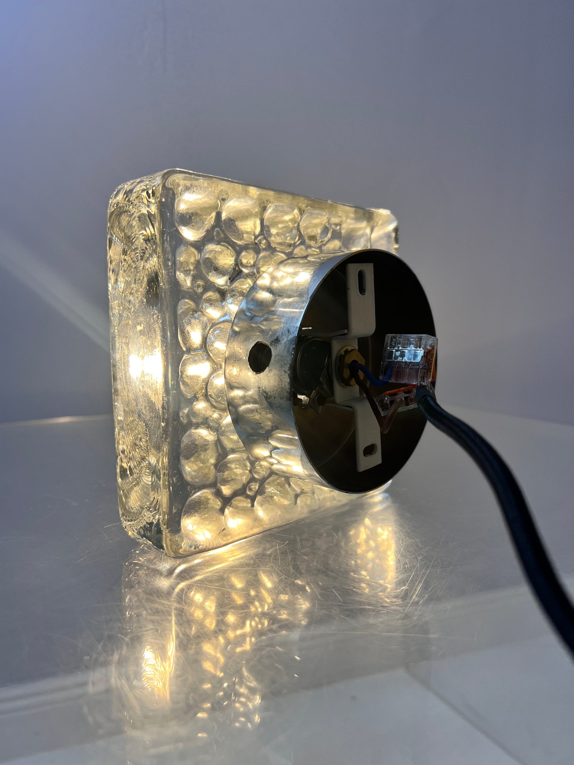 Wandlampe Ice Cube Glas Chrom