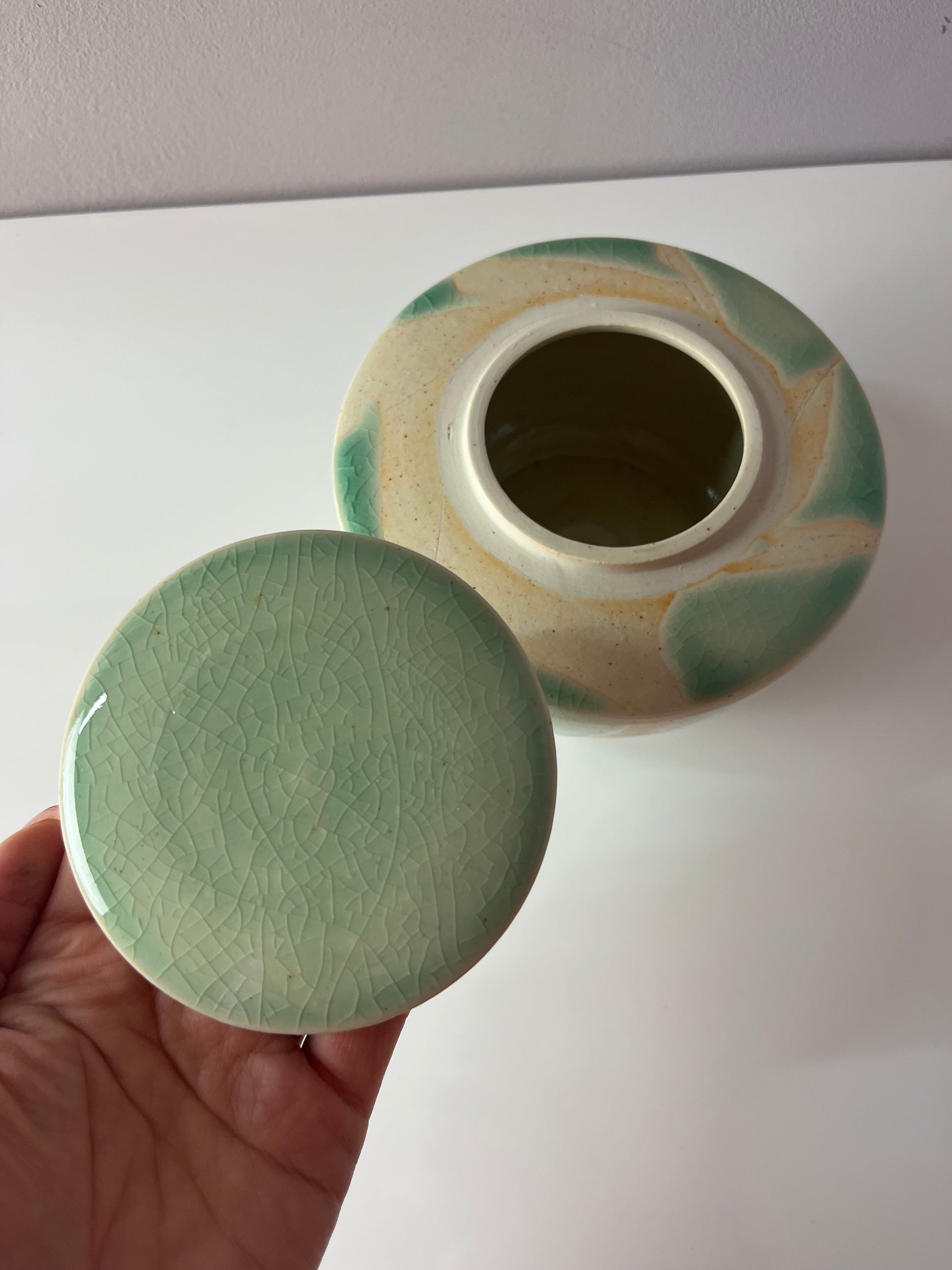 Bonboniere creme mint Keramik