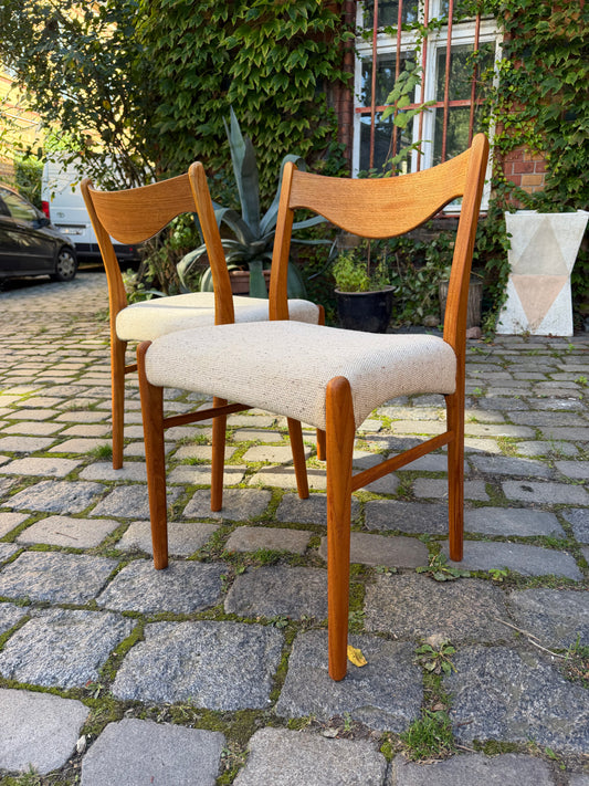 Polsterstuhl GS 600 creme Teak Wolle von Arne Wahl Iversen für Glyngøre Stolefabrik