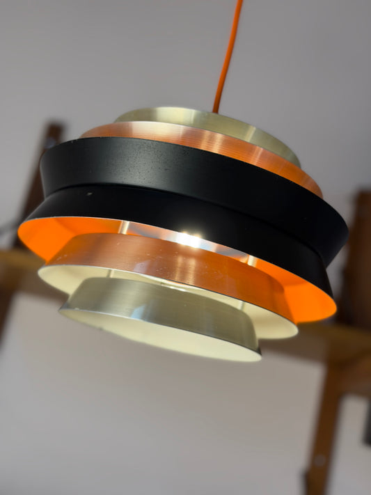 Lamellenlampe Trava silber schwarz orange von Carl Thore für Granhaga