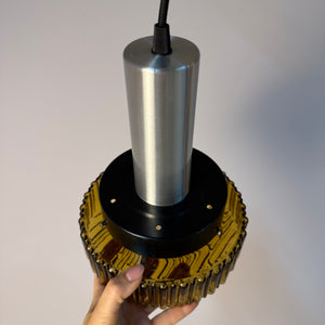 Hängelampe braun Glas Metall
