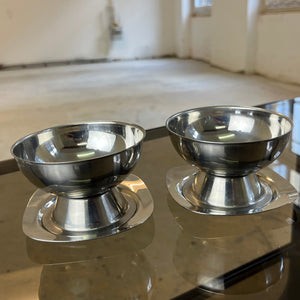 Set: 2x Eisschale mit Untersetzer Cromargan von WMF