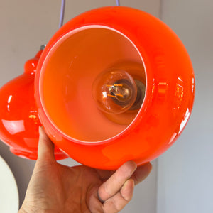 Hängelampe orange Glas aus Westddeutschland
