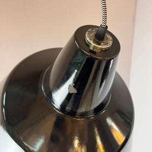 Hängelampe schwarz Emaille aus Dänemark