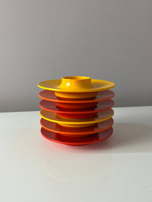 Set: 6x Eierbecher gelb orange rot von Mepal