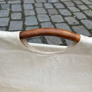 Zeitungsständer creme Bambus Webstoff