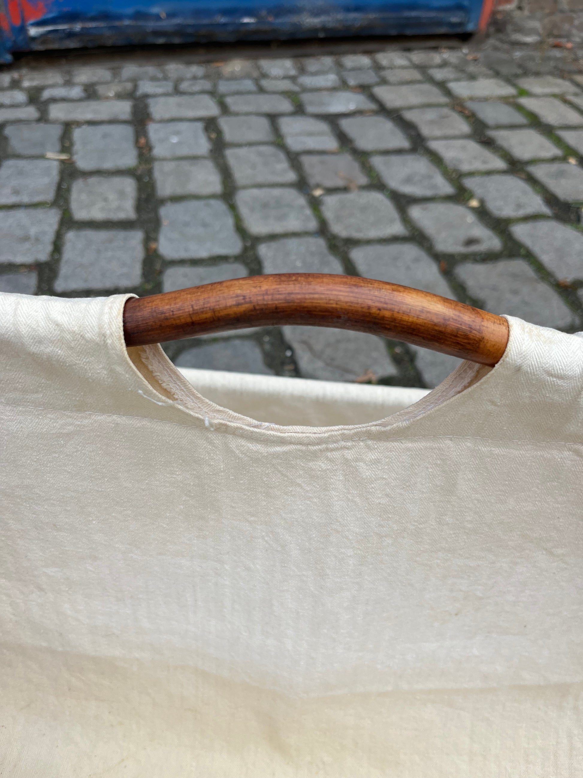 Zeitungsständer creme Bambus Webstoff