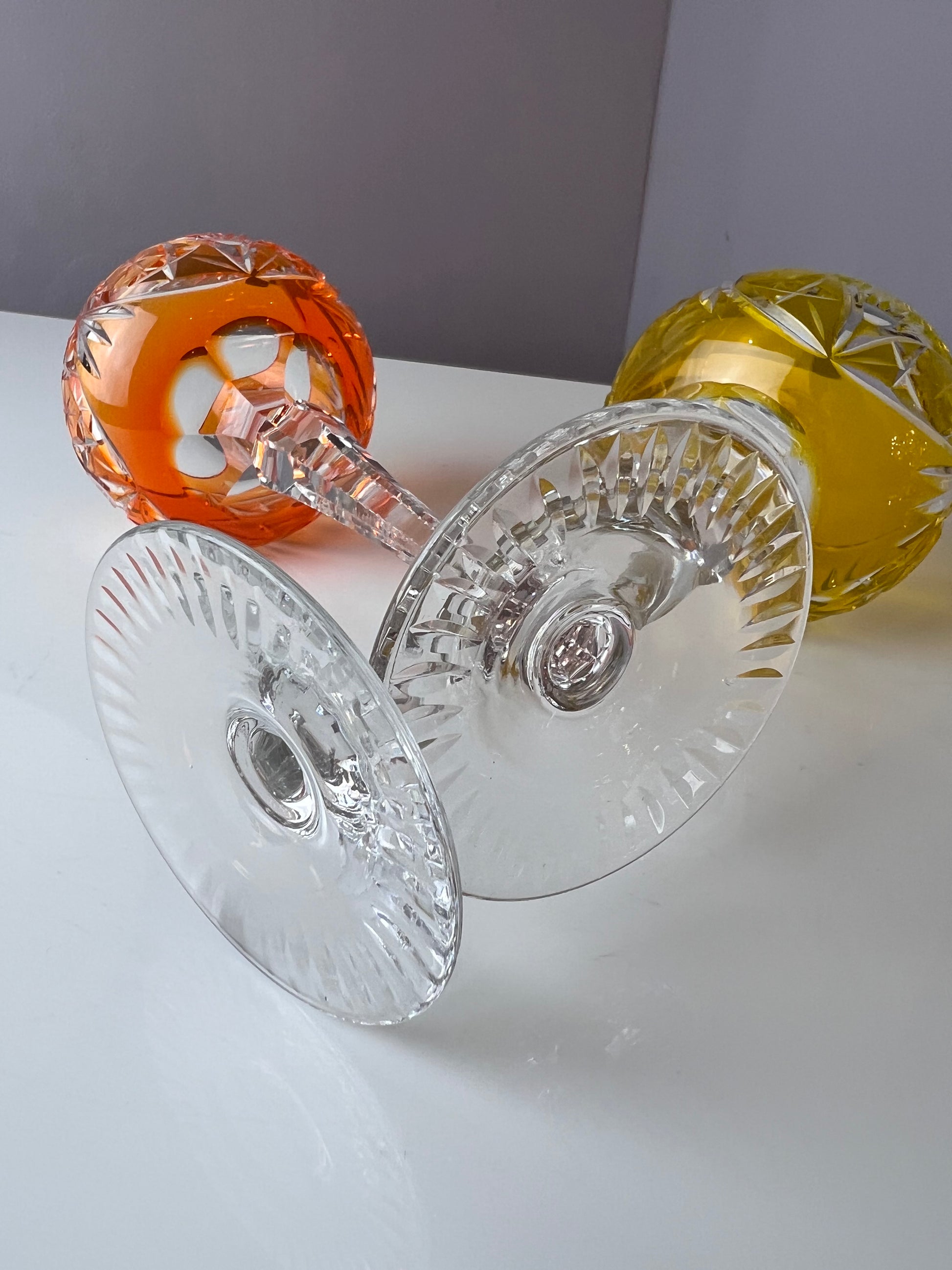 Set: 2x Römer Weinglas orange gelb Kristallglas