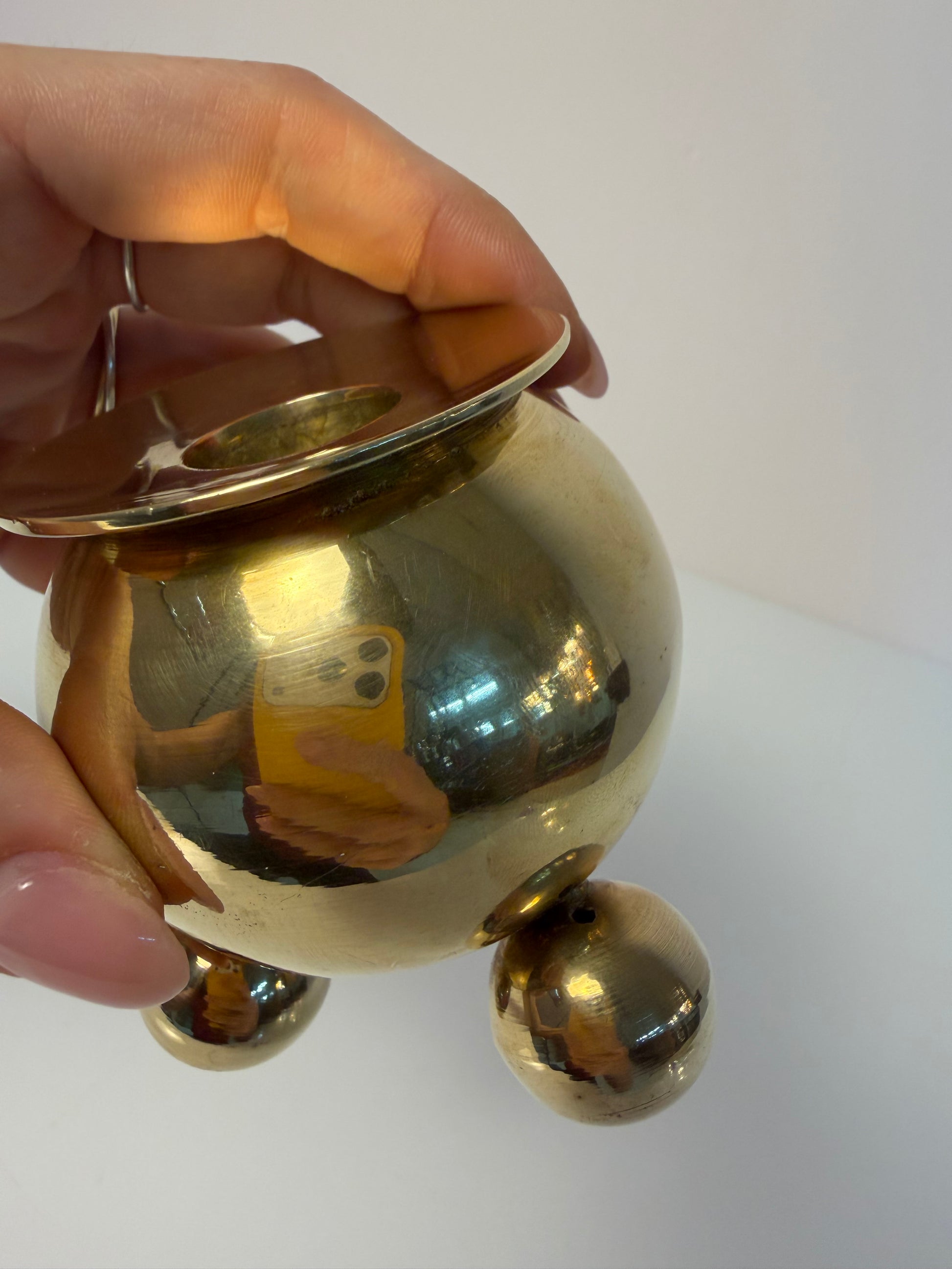 Kugel Kerzenständer Messing aus Dänemark