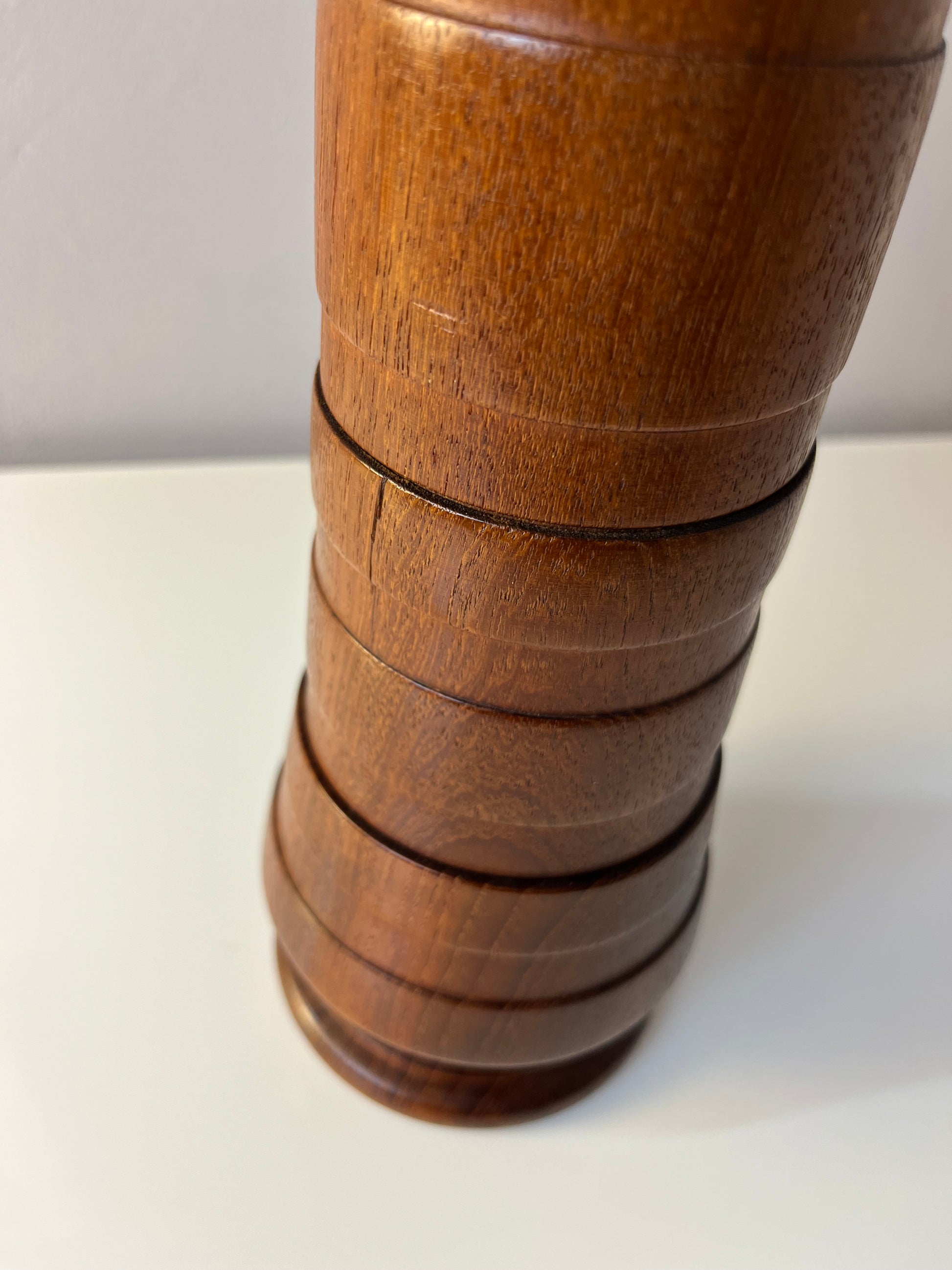 Stapelbare Vase Teak aus Dänemark