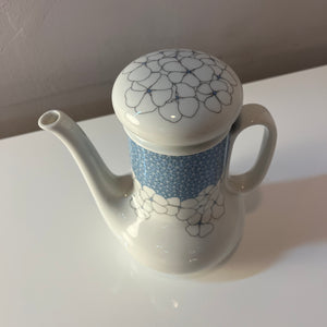 Kaffeekanne Kiruna Garden weiß blau von Tapio Wirkkala für Thomas