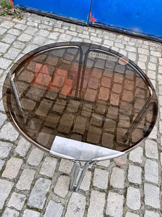 Runder Esstisch Rauchglas Chrom Ø 104,5 cm