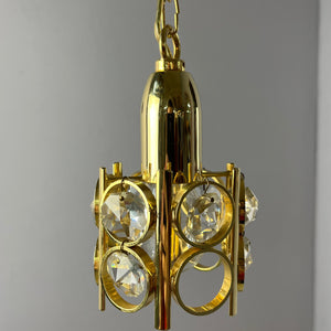 Kleine Hängelampe Gold mit Kristallen Dänemark