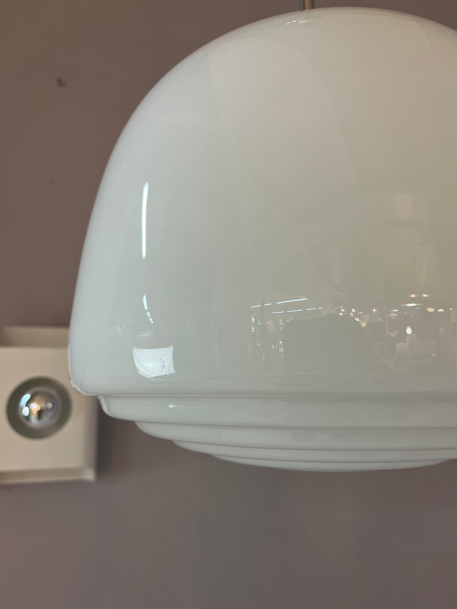 Hängelampe Opalglas Chrom