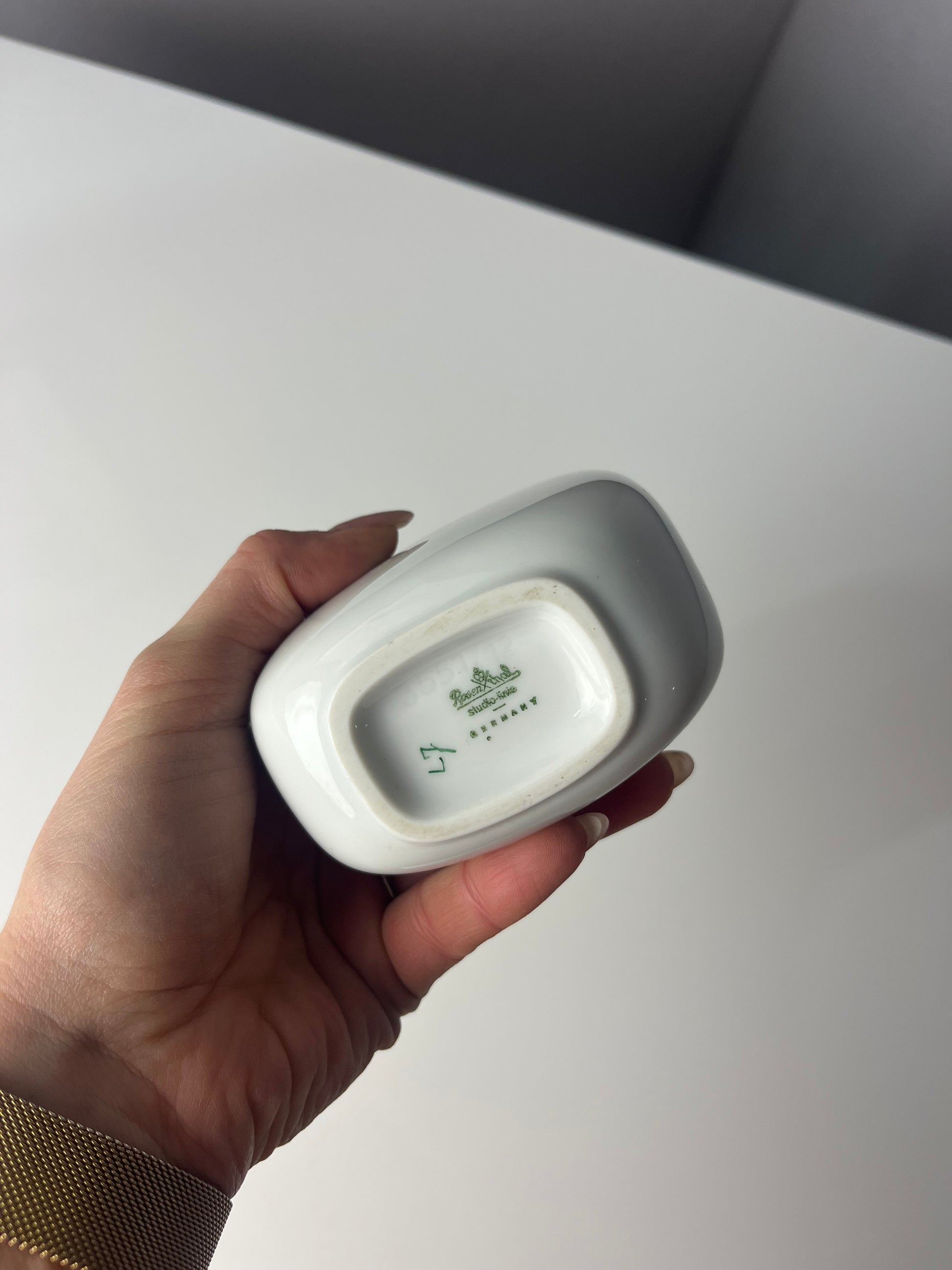 Mini Vase weiß silber von Rosenthal Studio Line