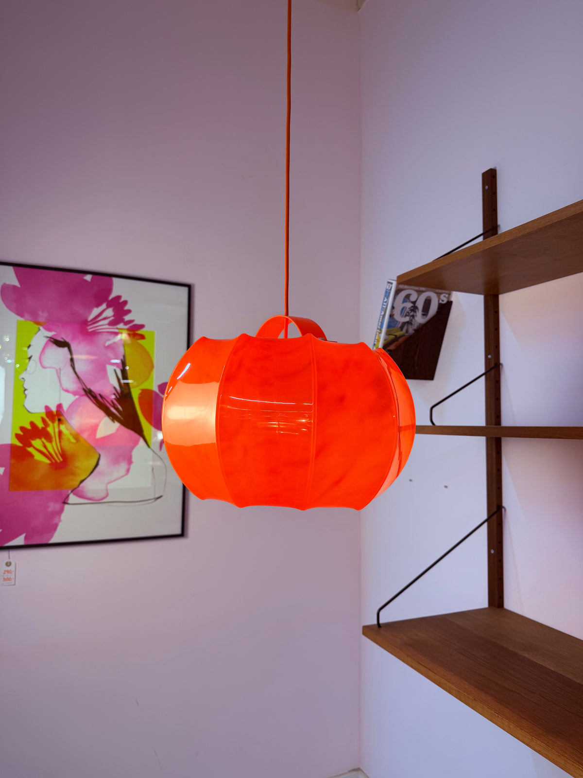 Hängelampe orange mit orangem Kabel von Ilka Plast