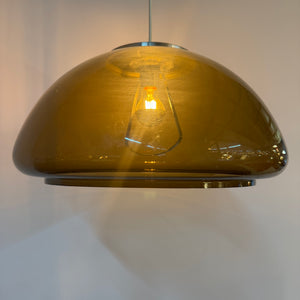 Hängelampe braun transparent Kunststoff