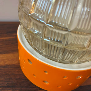 Tischlampe orange weiß von Gerold Porzellan Bavaria