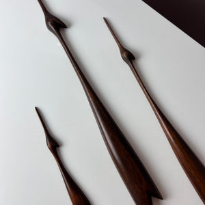 Set: Kranich Trio Teak Wandschmuck