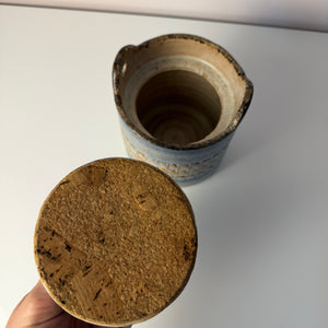 Vorratsdose blau Keramik mit eingeprägtem Muster aus Dänemark