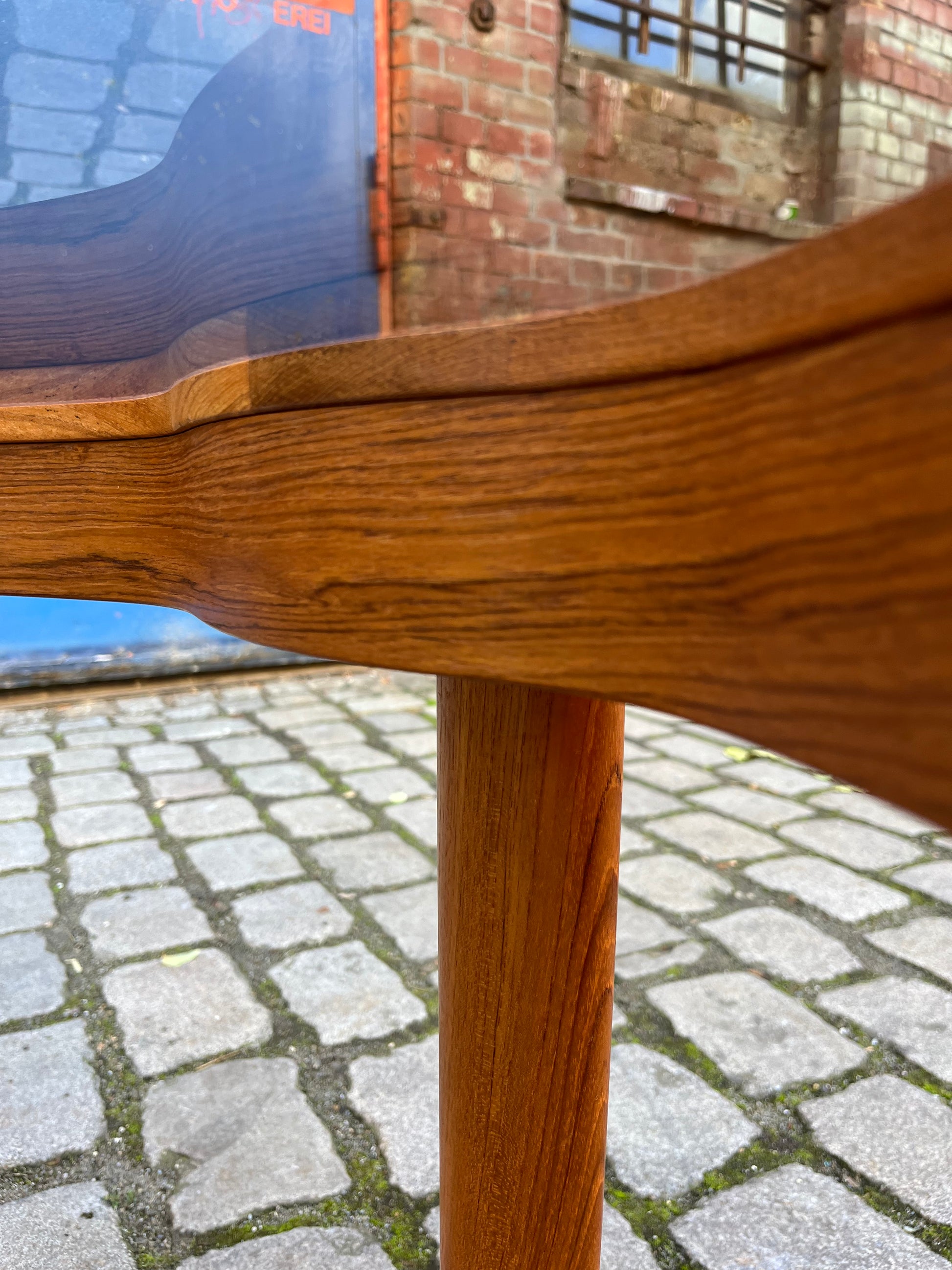 Couchtisch Teak Rauchglas