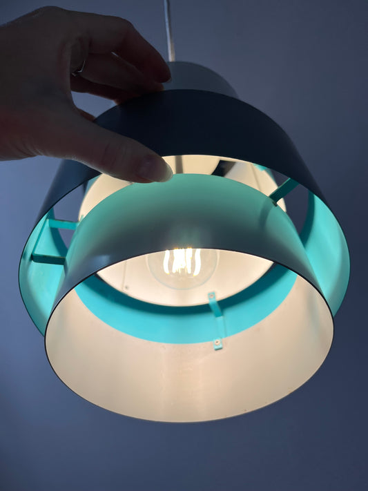 Hängelampe Central weiß grau türkis von Jo Hammerborg für Fog & Mørup