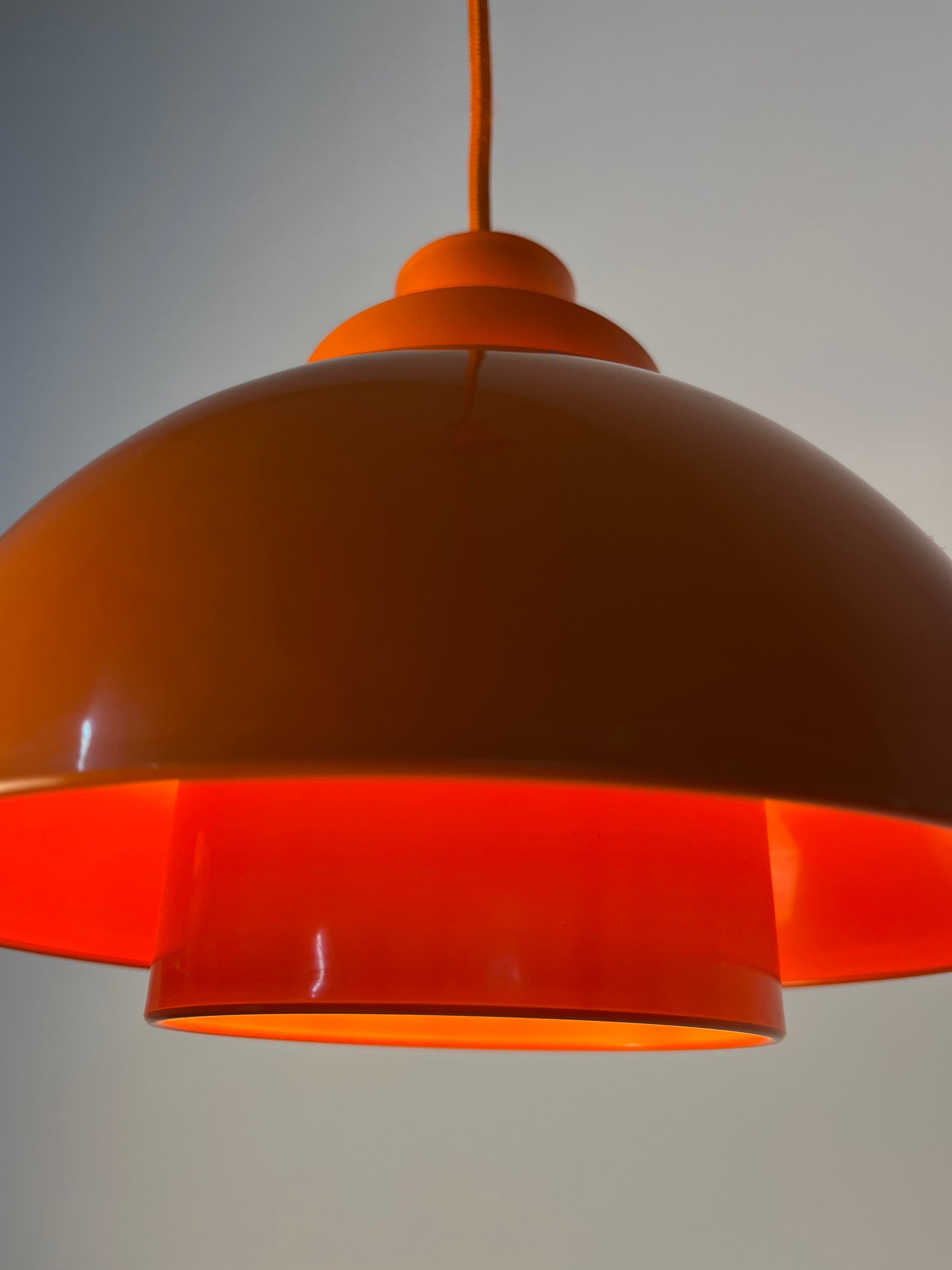 Hängelampen Minisol orange von K. Kewo für Nordisk Solar