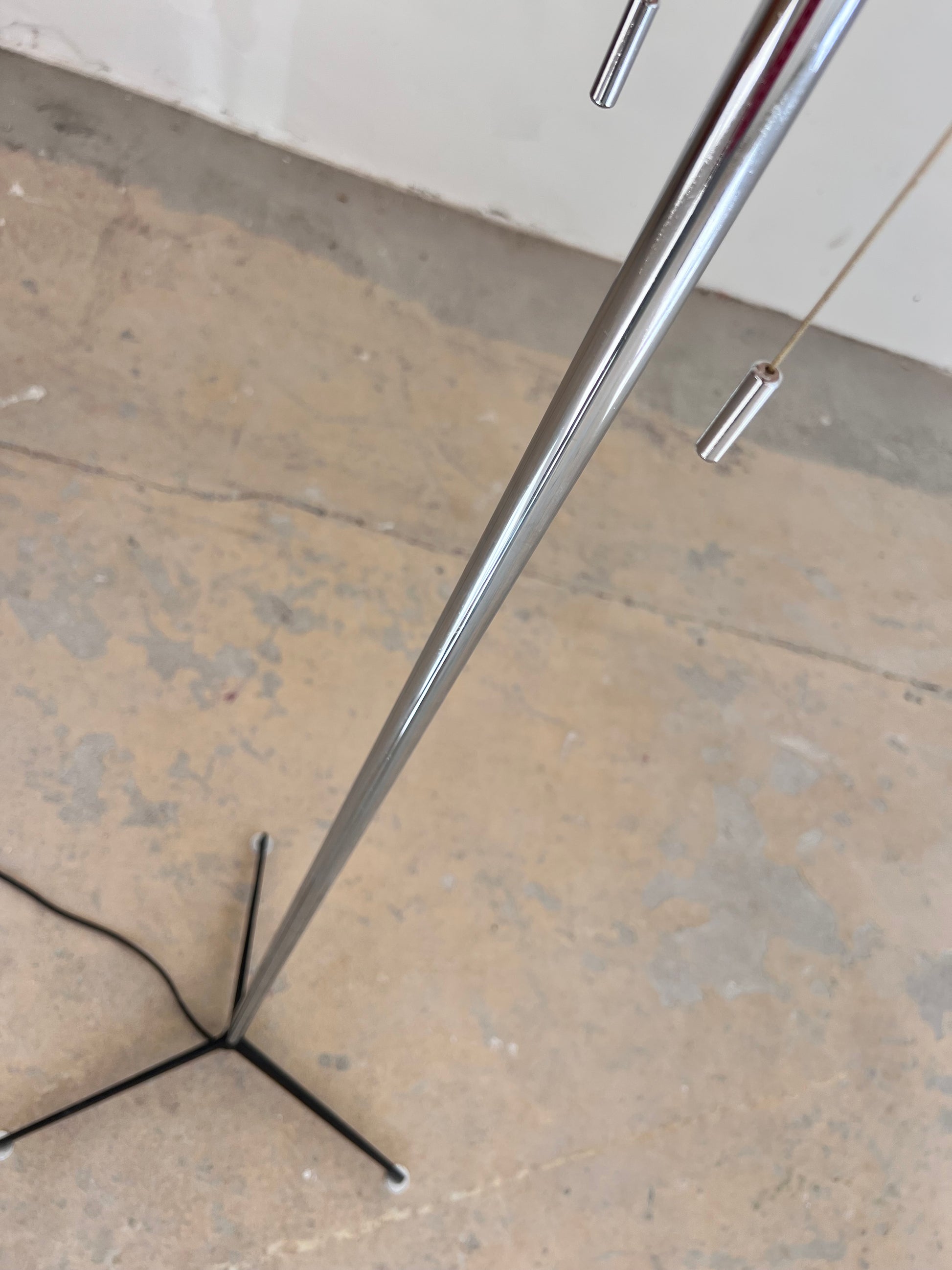 Stehlampe Chrom mit Stoff-Schirm von STAFF