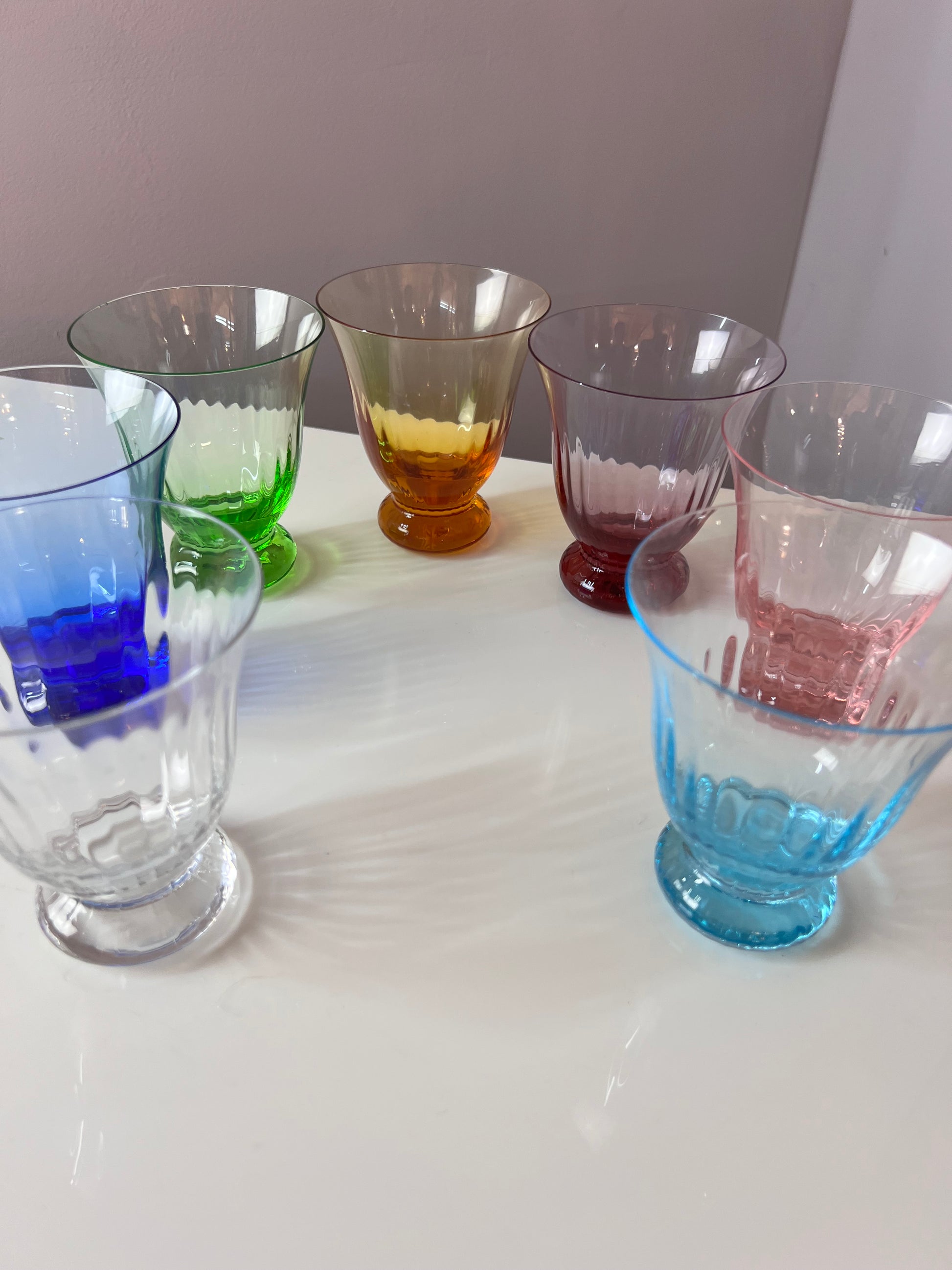 Set: 7x Wasserglas bunt