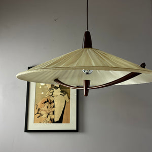 Hängelampe beige braun Teak von Temde