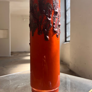 Vase Fat Lava 8-30 orange von Scheurich West Germany