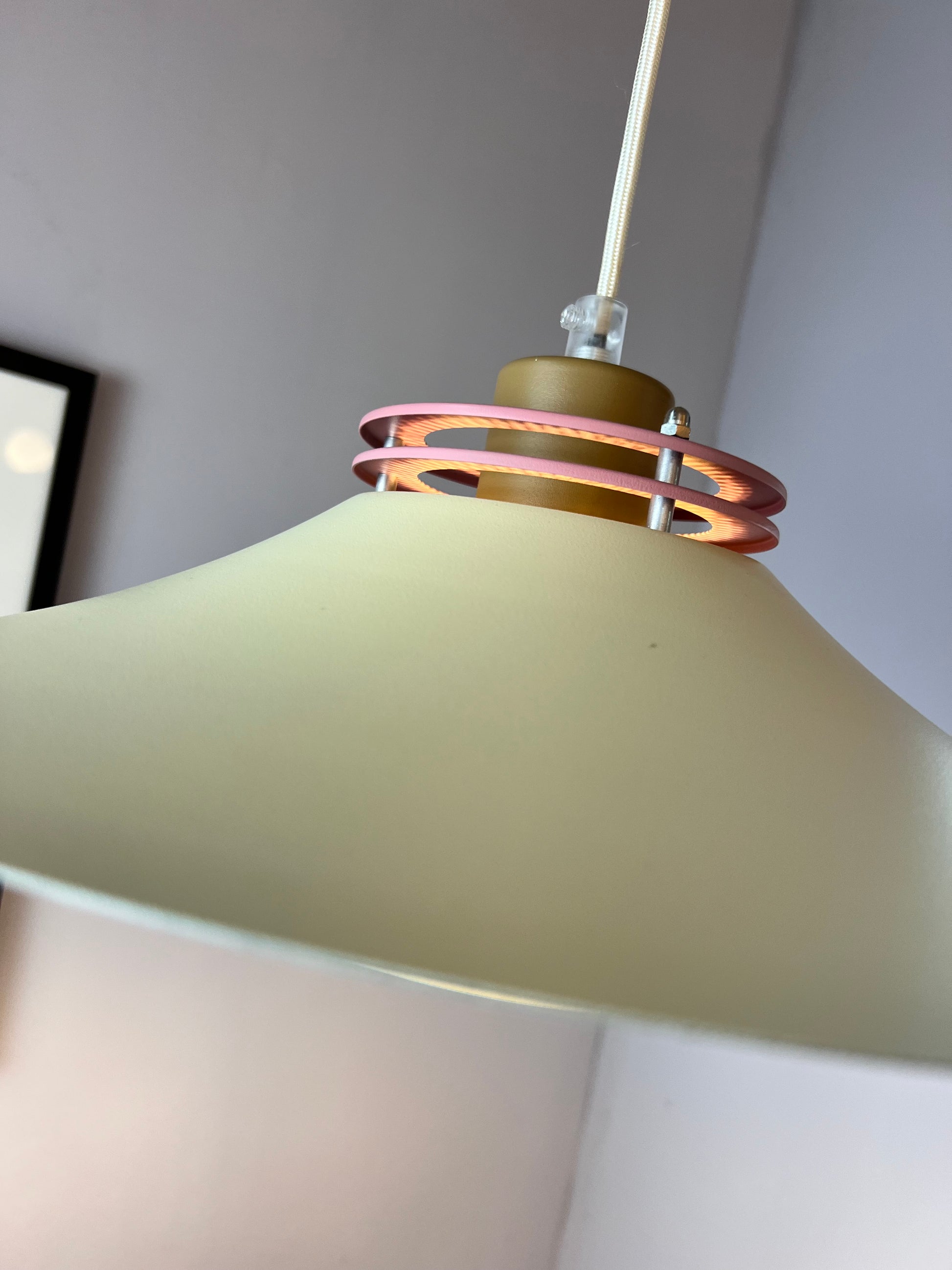 Lamellenlampe neu lackiert creme rosa braun