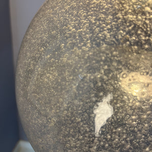 Große Hängelampe Chrom Eisglas von Herbert Proft für Glashütte Limburg