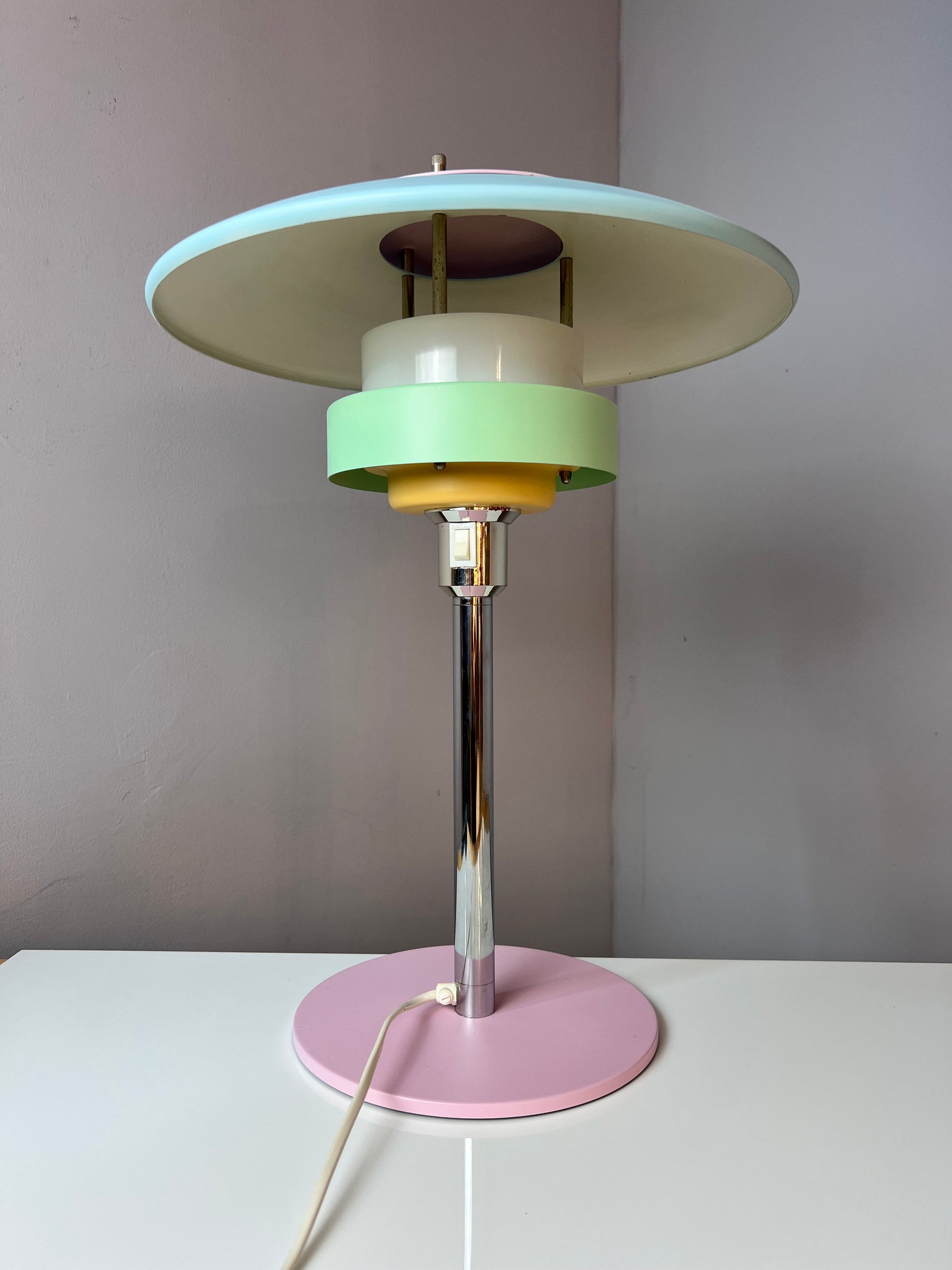 Tischlampe neu lackiert rosa mint