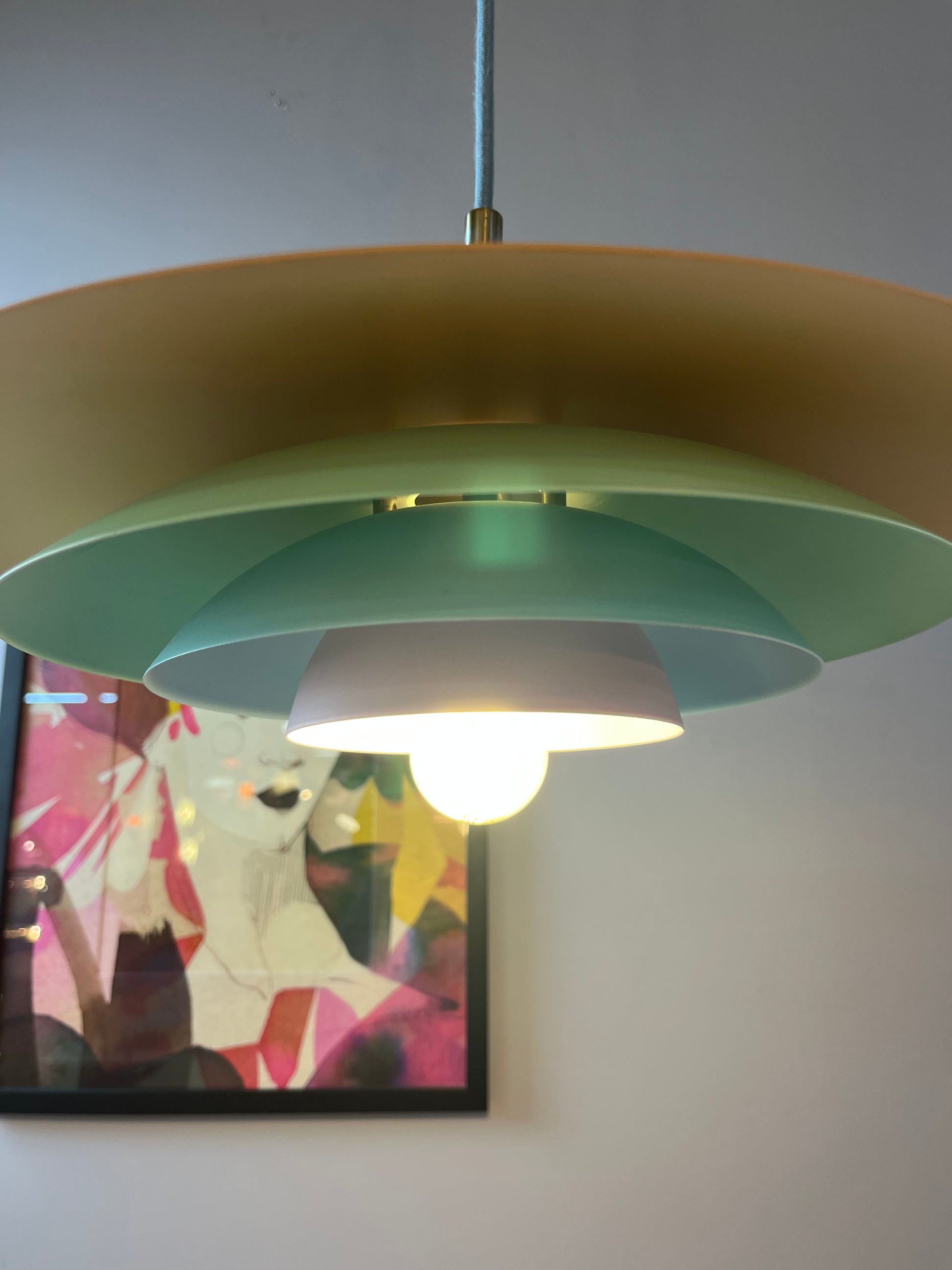 Lamellenlampe neu lackiert Peach Pastell