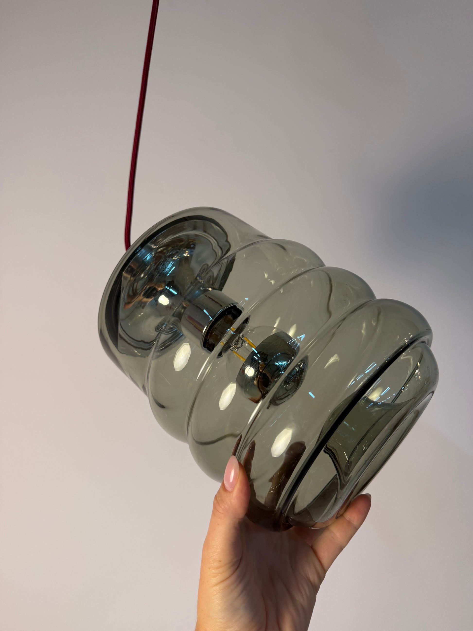 Hängelampe Rauchglas Chrom von Peill & Putzler