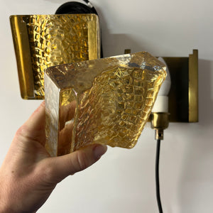 Set: 2x Wandlampe Kalmarlampet 17205 gold Messing Glas von Vitrika