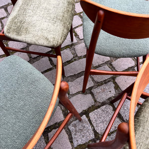 Set: 4x Esszimmerstuhl grün Teak