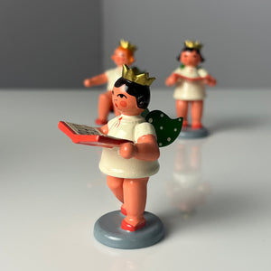 Set: 3x Engelmusikanten mit Krönchen von der Kunstgewerblichen Drechslerei Ellmann