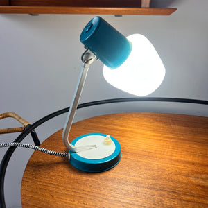Tischlampe petrolblau 50er