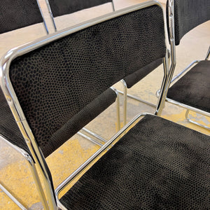 Set: 4x TACKE Polsterstuhl schwarz Chrom