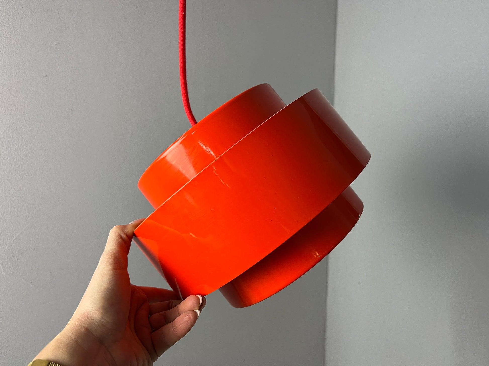 Lamellenlampe Juno rot von Jo Hammerborg für Fog & Mørup