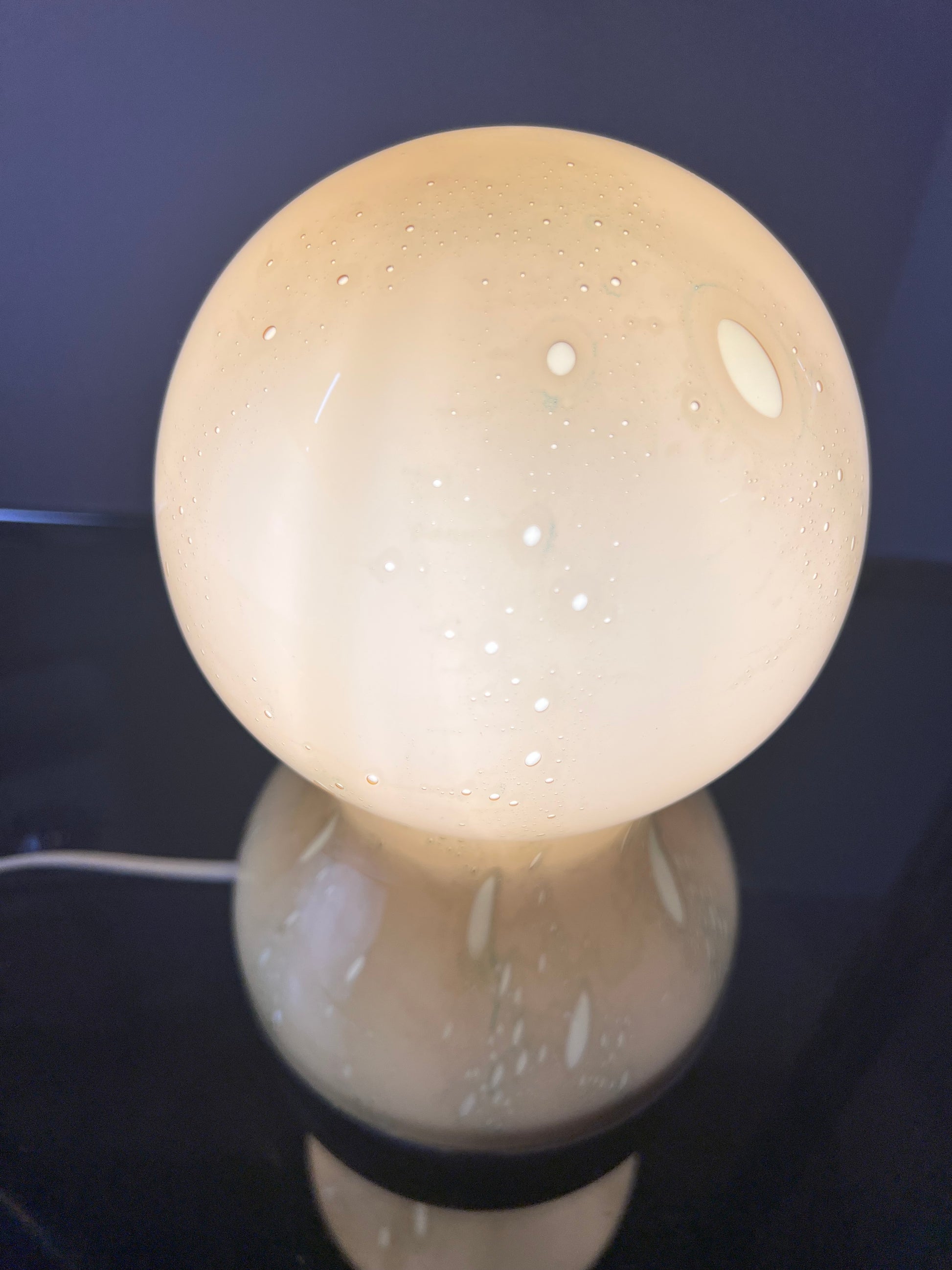 Tischlampe gelb Glas von Doria