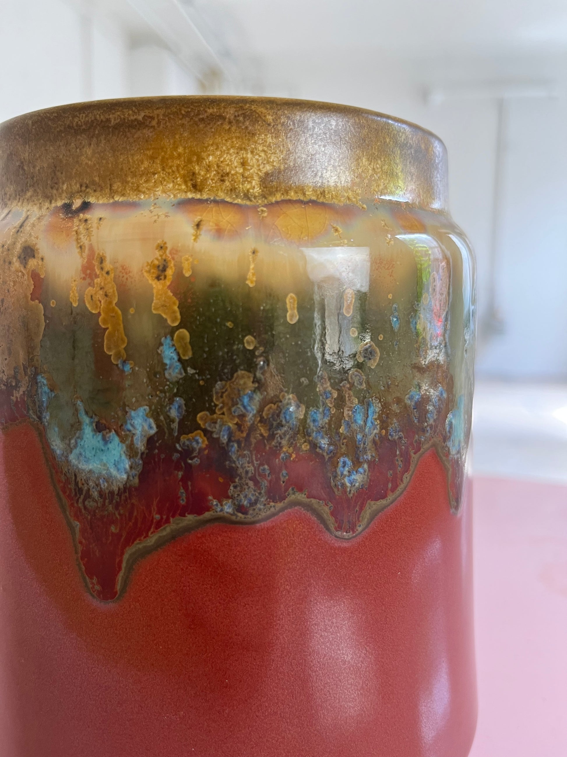 Vase braun grün Keramik