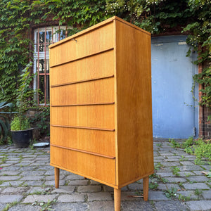 Tallboy Kommode Eiche mit Schloss aus Dänemark