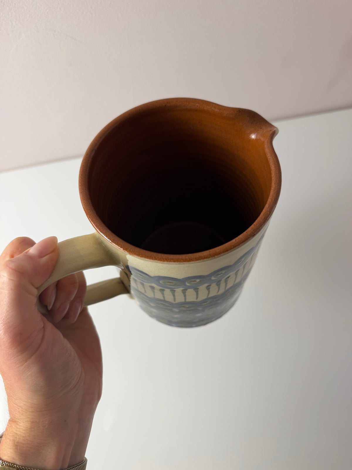 Krug blau gemustert von Bunzlauer Keramik