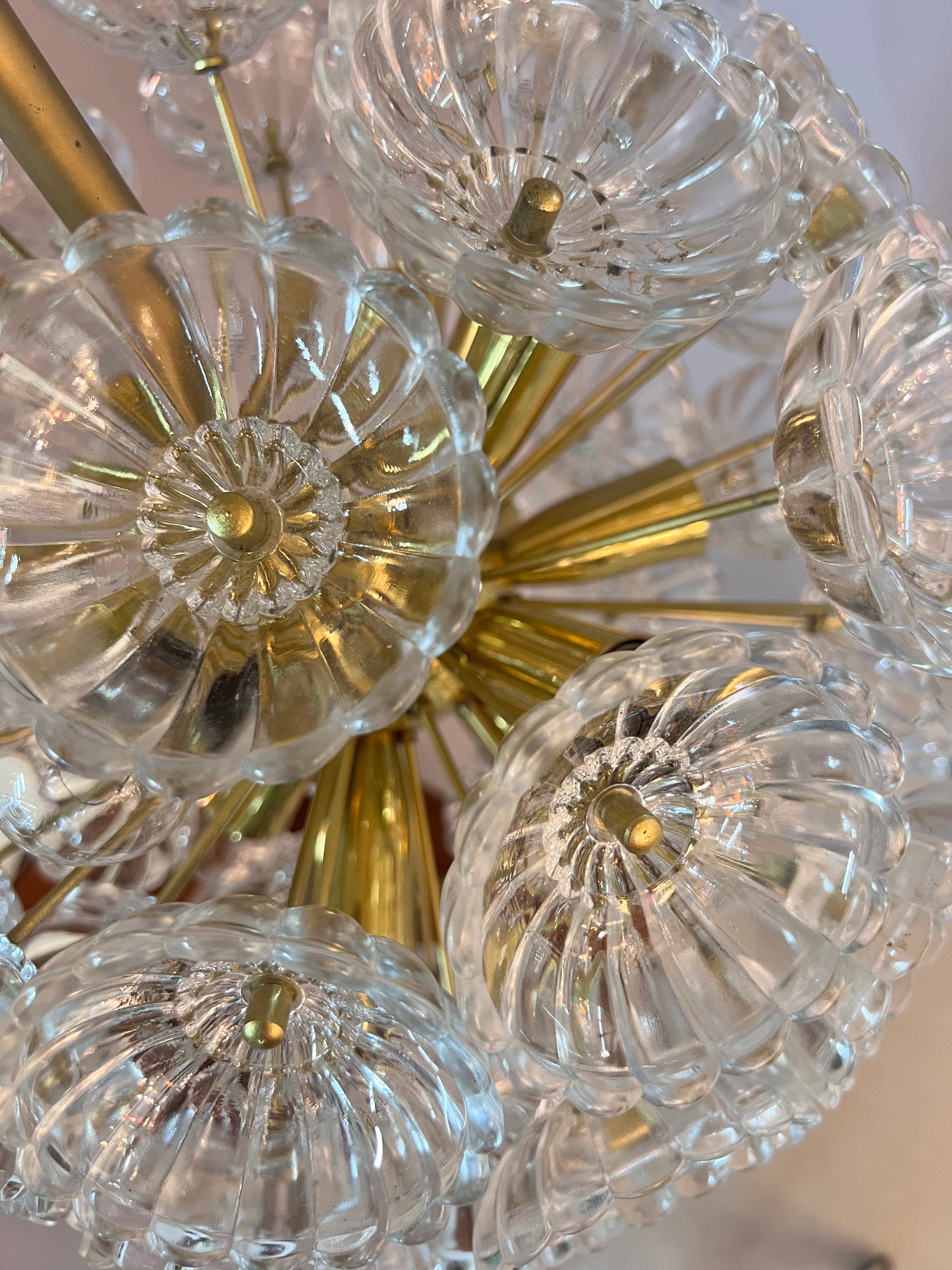 Kronleuchter "Pusteblume" von VEB Kristalleuchte Ebersbach